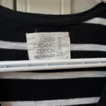 Thumbnail for T-shirt noir rayé blanc Zara