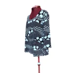 Thumbnail for Chandail Tunique chic noire et blanche à motif abstrait de pois – Taille L