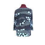 Thumbnail for Chandail Tunique chic noire et blanche à motif abstrait de pois – Taille L