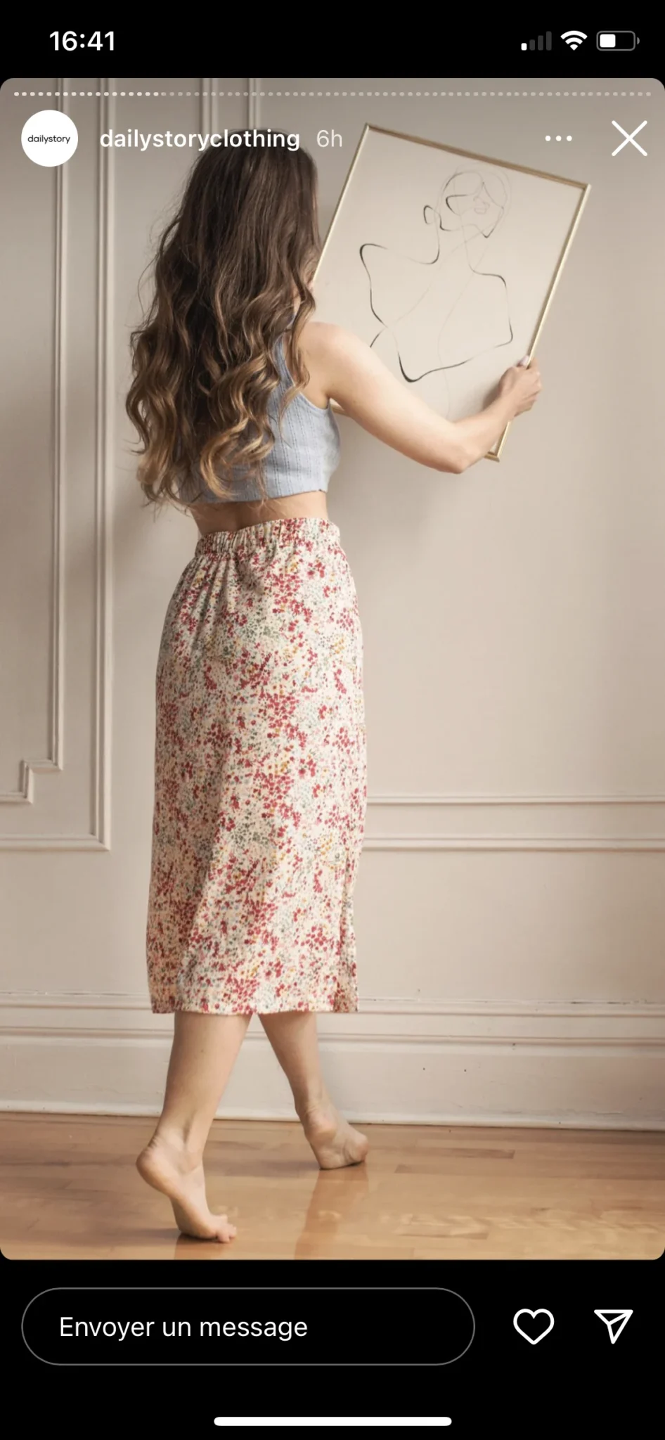 Image for Dailystory floral skirt