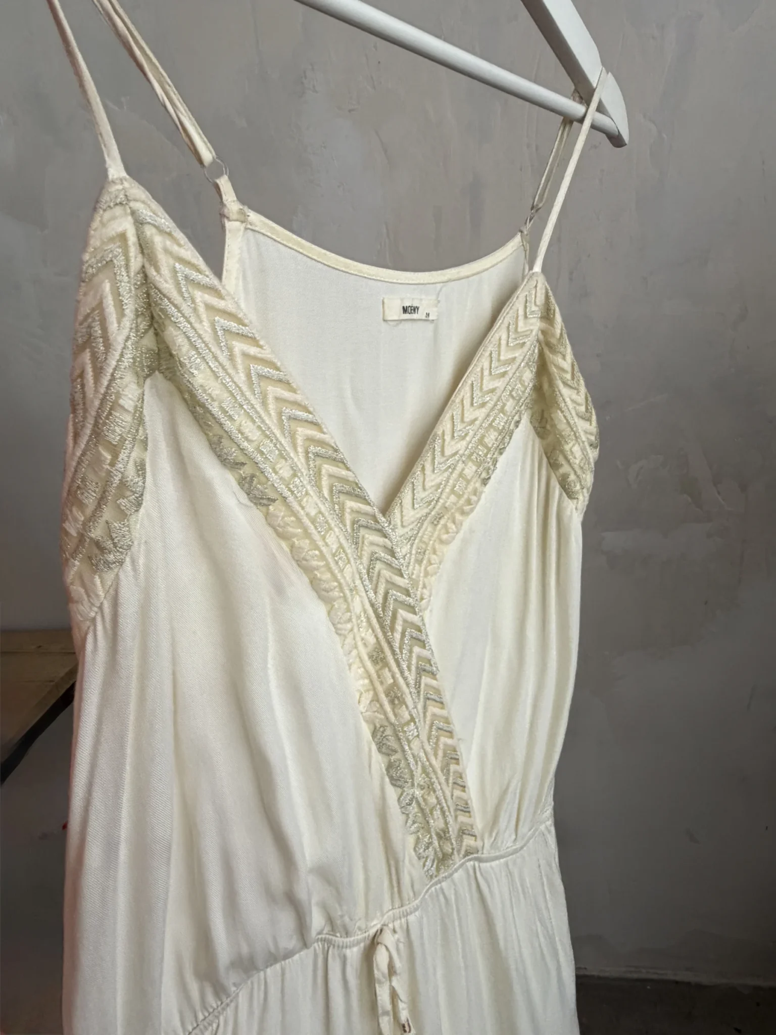 Image for A lightweight, flowing fabric jumpsuit with embroidery