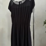 Thumbnail for Short little black dress with sheer shoulders