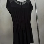 Thumbnail for Short little black dress with sheer shoulders