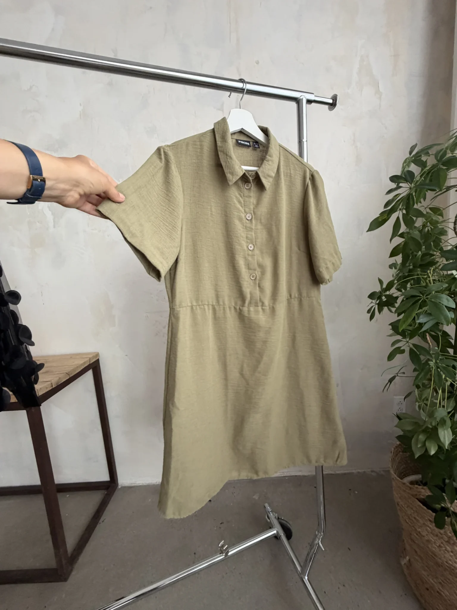 Image for Khaki mini dress by ‘PIECES’