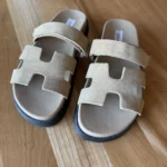 Thumbnail for Beige suede sandals