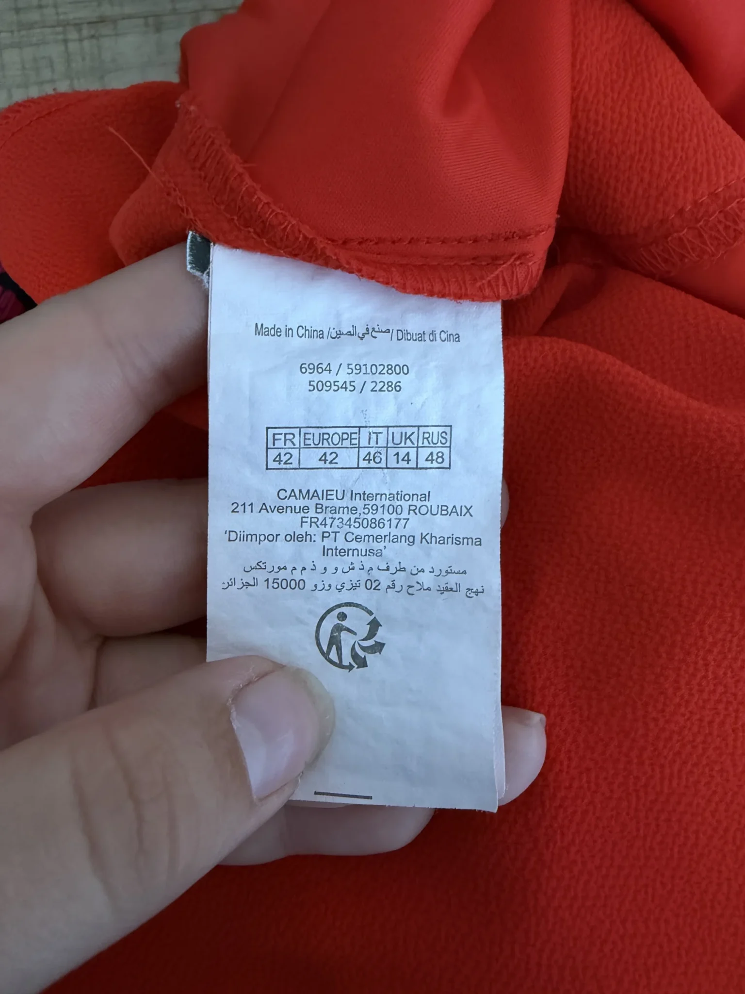 Image for Combinaison short corail taille L Camaïeu