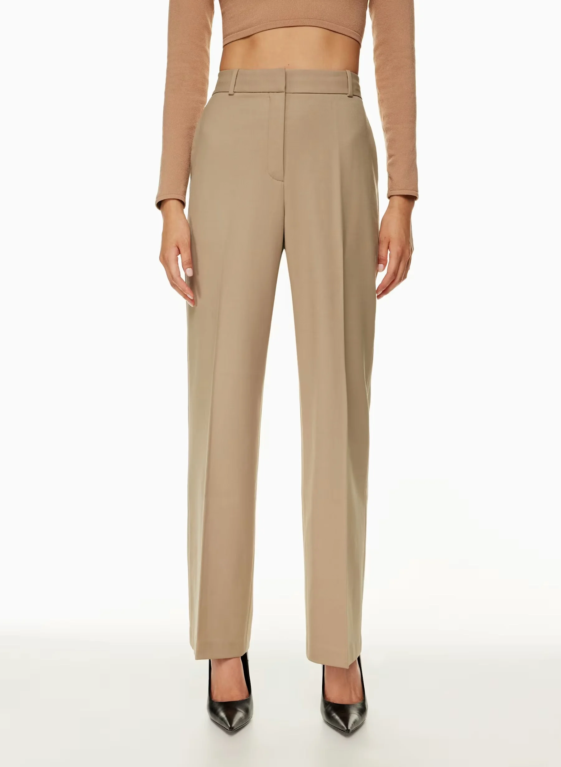 Pantalon beige Agency Aritzia - 95% Laine Aritzia seconde main