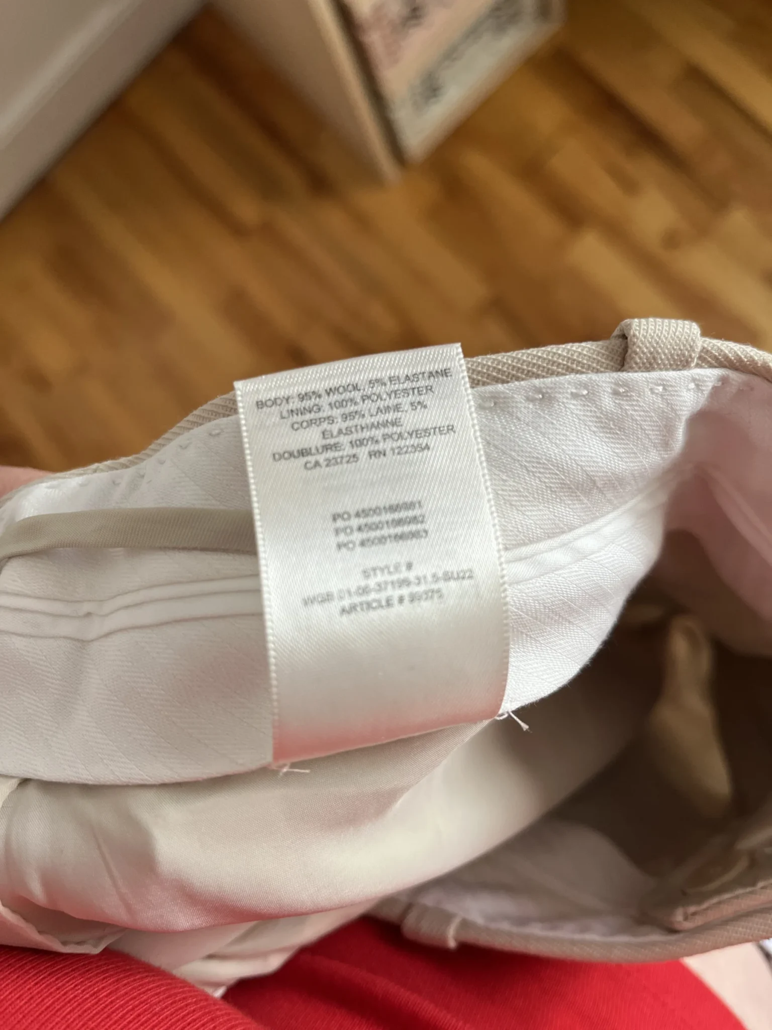 Image for Pantalon beige Agency Aritzia - 95% Laine