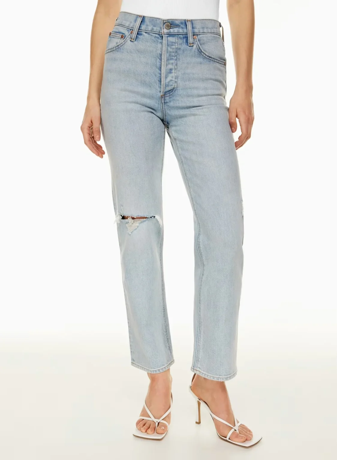 Featured image for Jean droit taille haute Arlo, Coton Bio - Aritzia