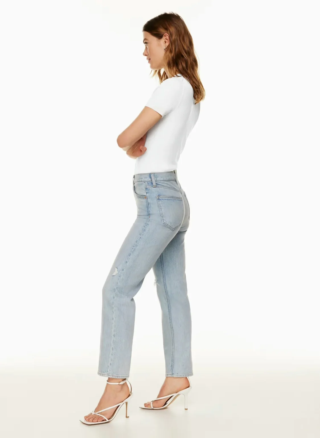 Image for Jean droit taille haute Arlo, Coton Bio - Aritzia