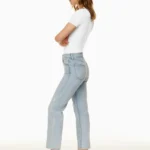Thumbnail for Jean droit taille haute Arlo, Coton Bio - Aritzia