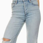Thumbnail for Jean droit taille haute Arlo, Coton Bio - Aritzia