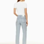 Thumbnail for Jean droit taille haute Arlo, Coton Bio - Aritzia