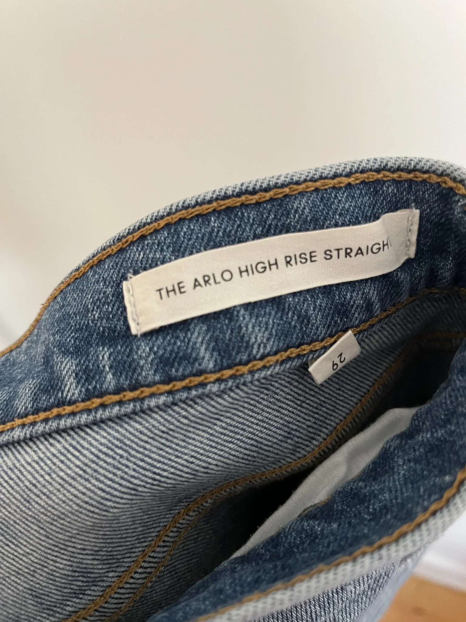Image for Jean droit taille haute Arlo, Coton Bio - Aritzia