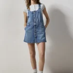 Thumbnail for Denim pinafore mini dress - Simons
