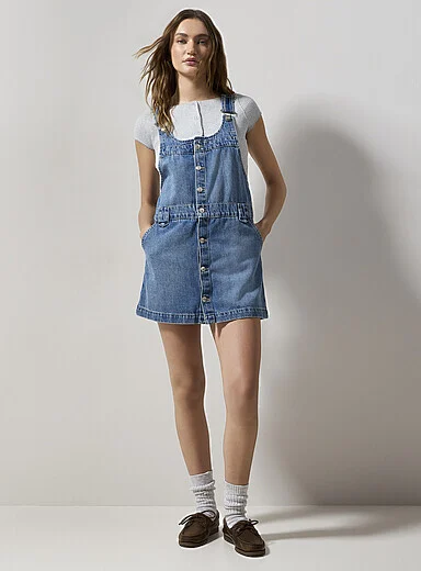 Image for Denim pinafore mini dress - Simons