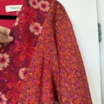 Thumbnail for Robe longue Taylor taille 4 motifs fleuris rouge et rose