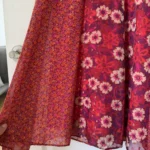 Thumbnail for Robe longue Taylor taille 4 motifs fleuris rouge et rose
