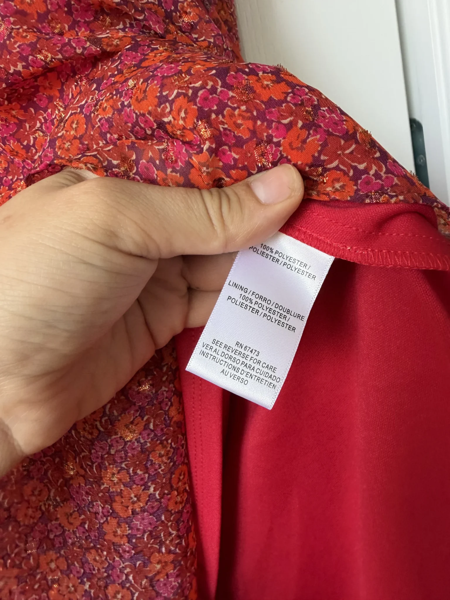 Image for Robe longue Taylor taille 4 motifs fleuris rouge et rose