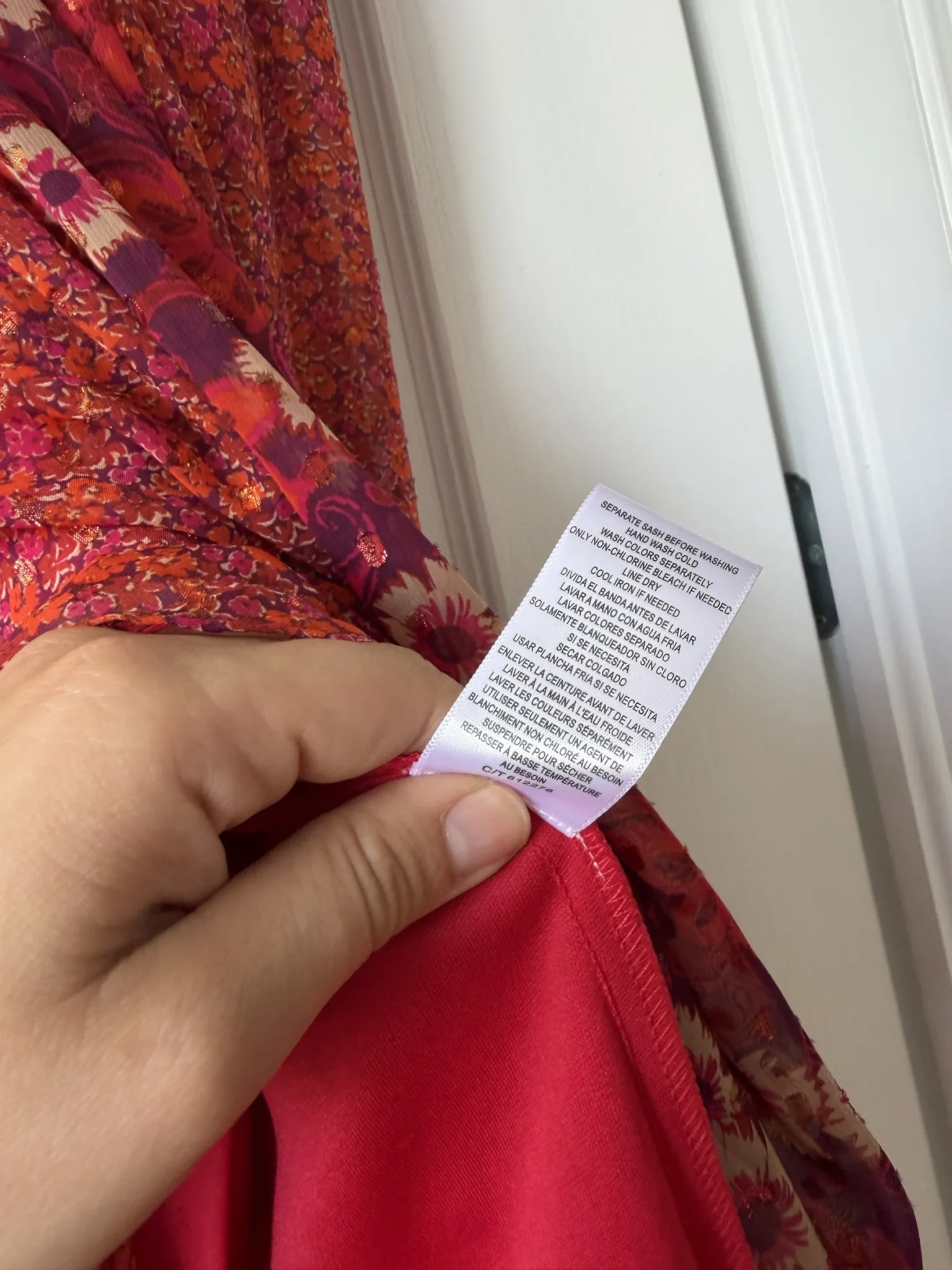 Image for Robe longue Taylor taille 4 motifs fleuris rouge et rose