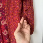Thumbnail for Robe longue Taylor taille 4 motifs fleuris rouge et rose