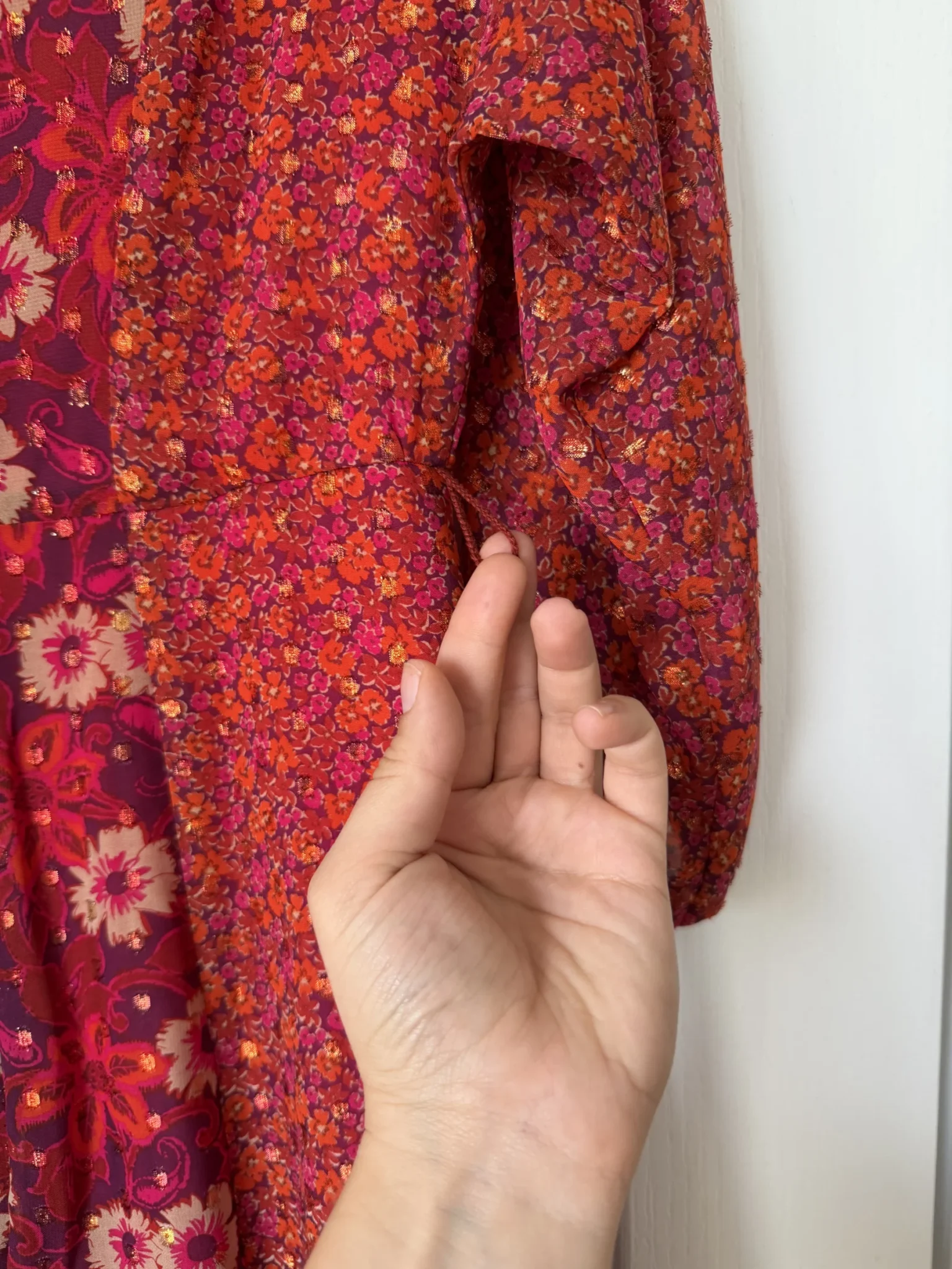 Image for Robe longue Taylor taille 4 motifs fleuris rouge et rose