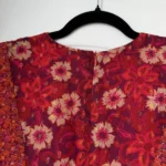 Thumbnail for Robe longue Taylor taille 4 motifs fleuris rouge et rose