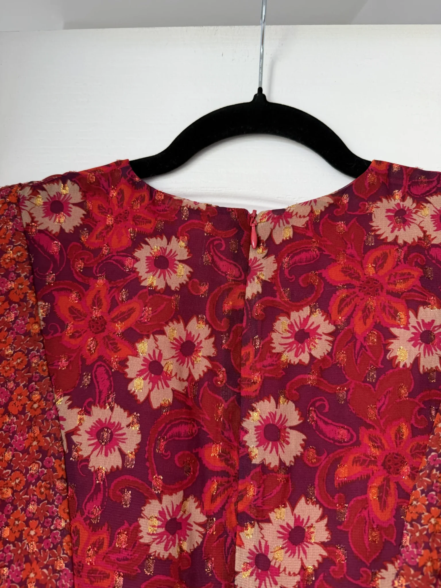 Image for Robe longue Taylor taille 4 motifs fleuris rouge et rose