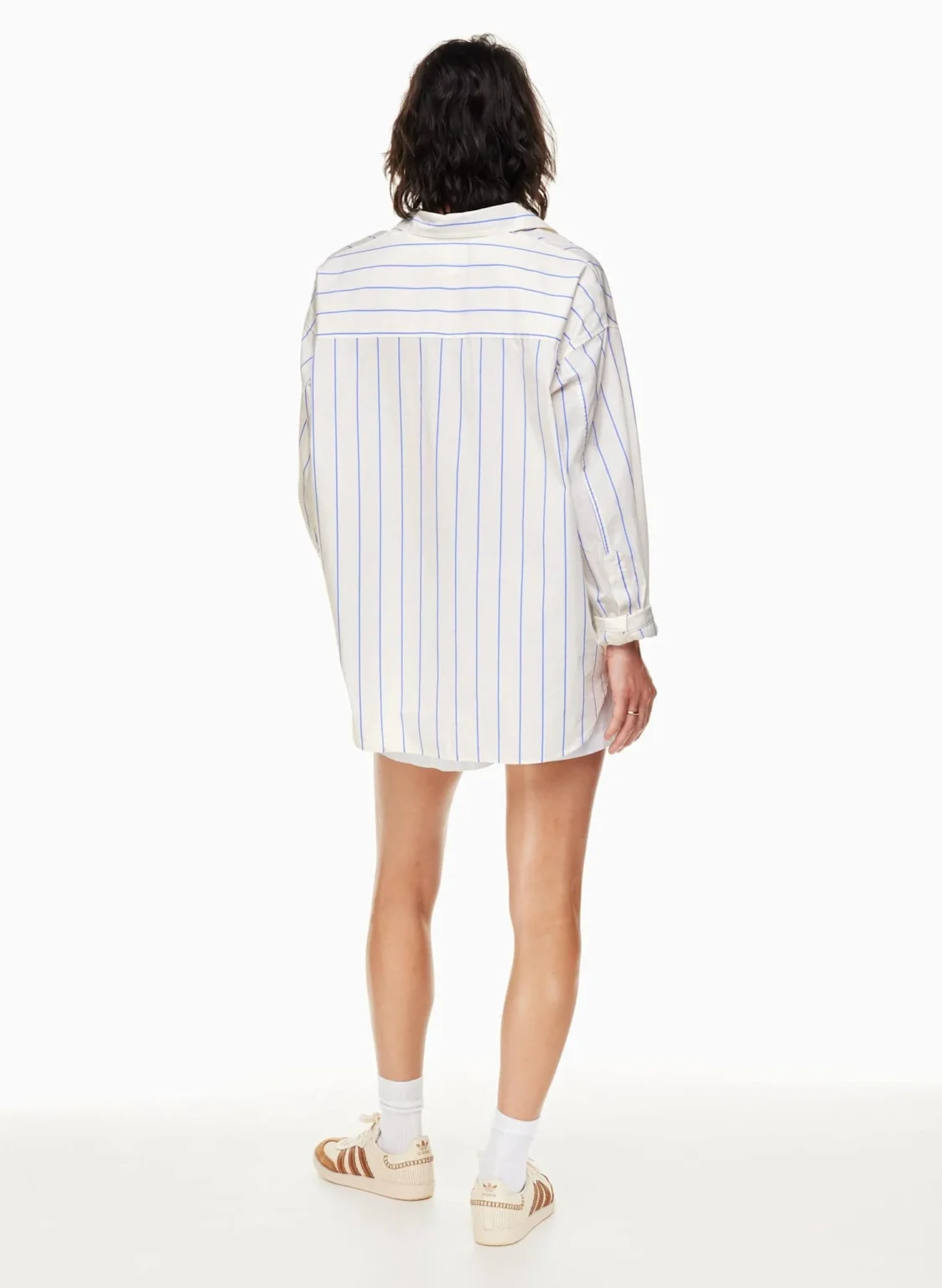 Image for Chemise oversize Wilfred Free Aritzia taille XS rayé blanche et beige