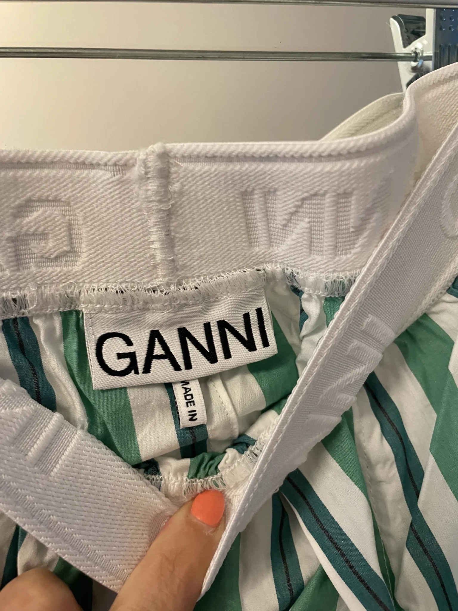 Image for Ganni | striped cotton shorts