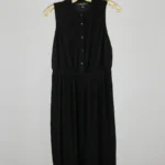 Thumbnail for Sleeveless midi dress with accordion pleats.