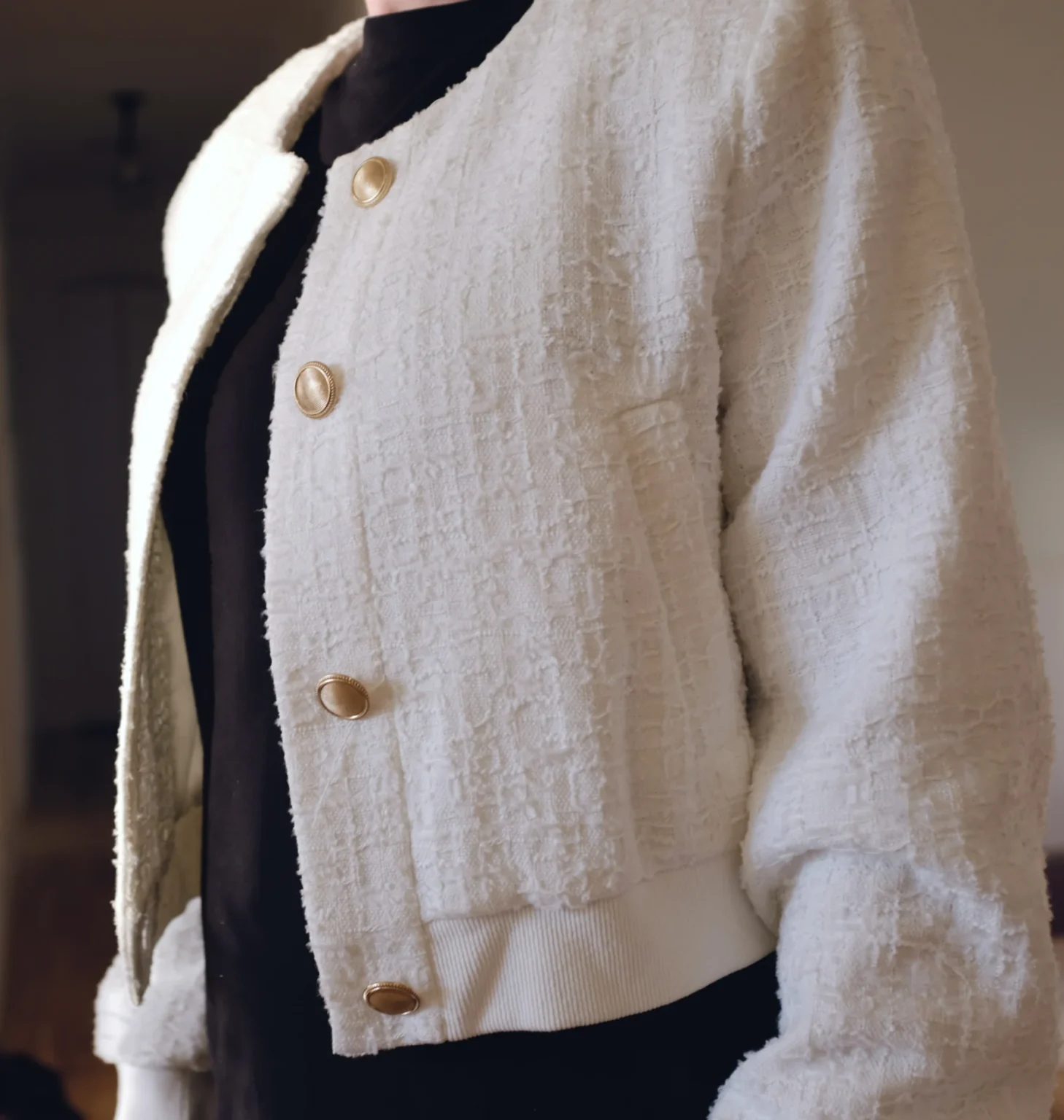 Image for Cream-coloured buckled waistcoat with gold buttons