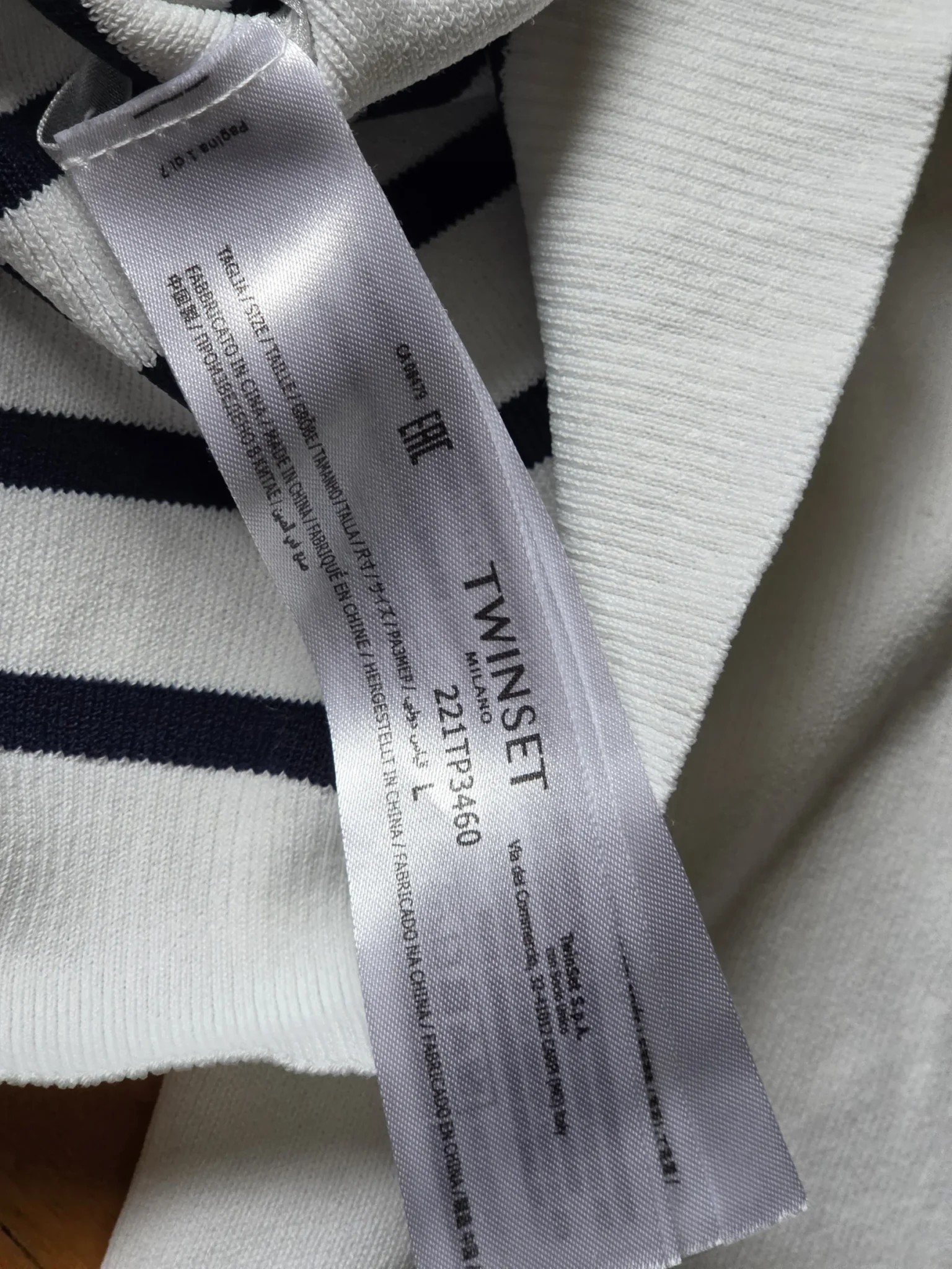 Image for TWINSET-Magnifique pull à rayures bleues et blanches