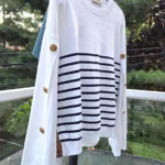 Thumbnail for TWINSET-Magnifique pull à rayures bleues et blanches