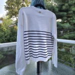 Thumbnail for TWINSET-Magnifique pull à rayures bleues et blanches