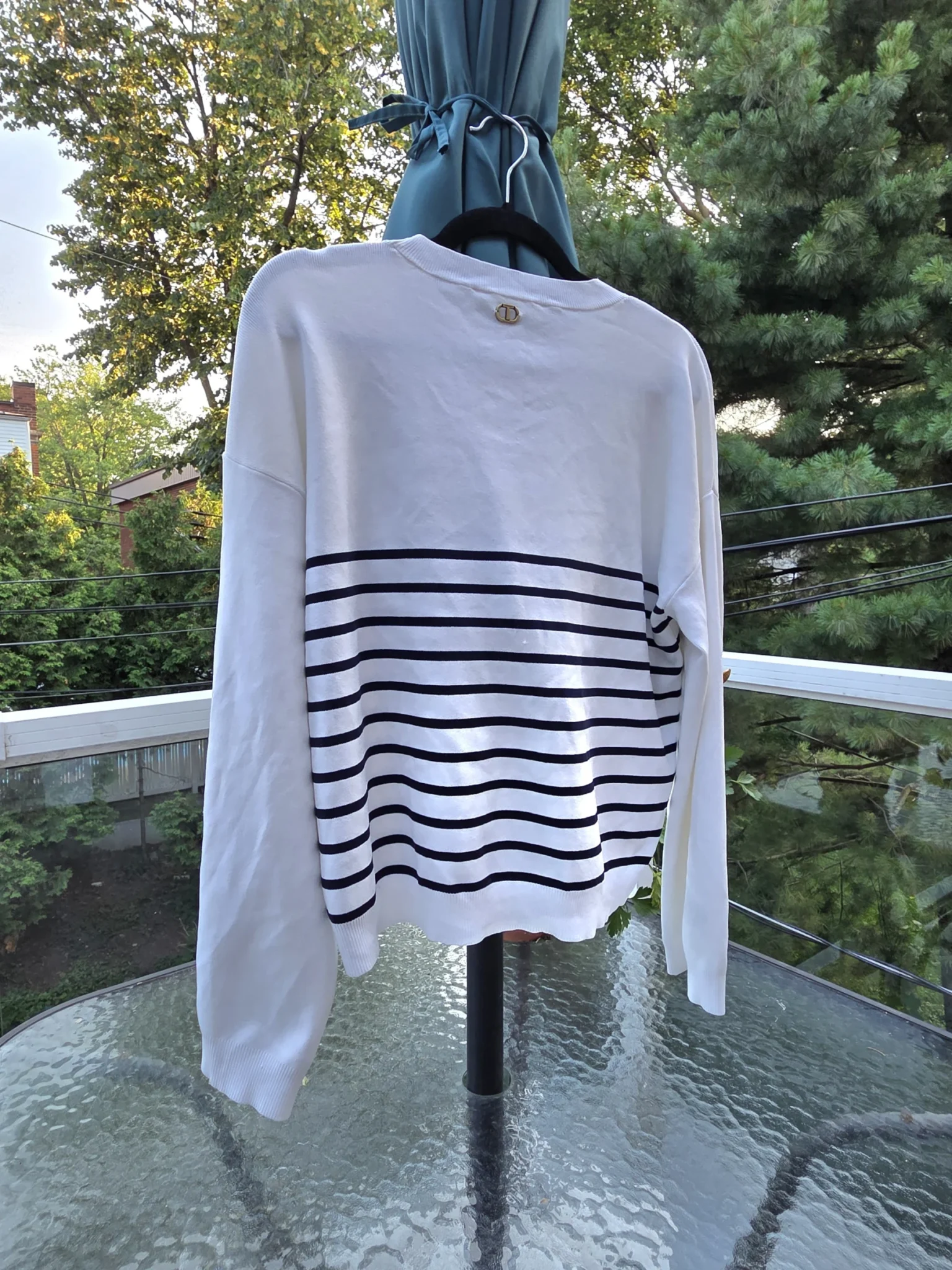 Image for TWINSET-Magnifique pull à rayures bleues et blanches