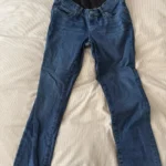 Featured thumbnail for GAP Dark Blue Straight-Leg Maternity Jeans with Black Overband