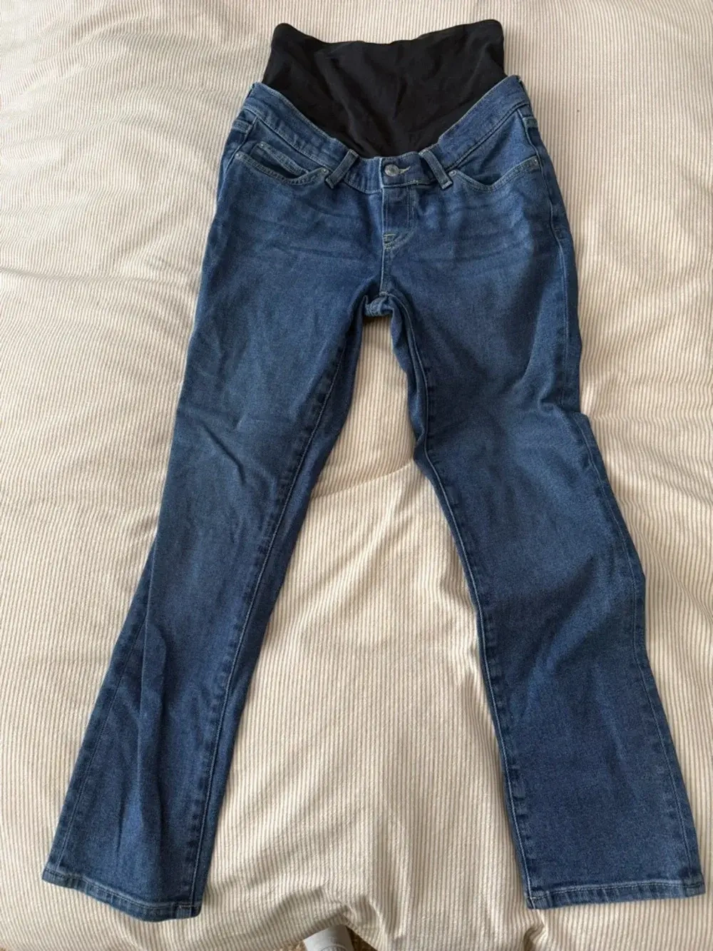 GAP Dark Blue Straight-Leg Maternity Jeans with Black Overband GAP seconde main