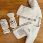 Thumbnail for Manteau / veste sherpa crème 3-6 mois