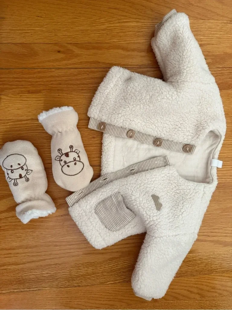 Image for Manteau / veste sherpa crème 3-6 mois
