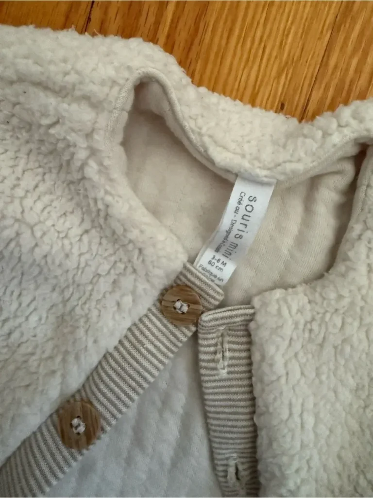 Image for Manteau / veste sherpa crème 3-6 mois