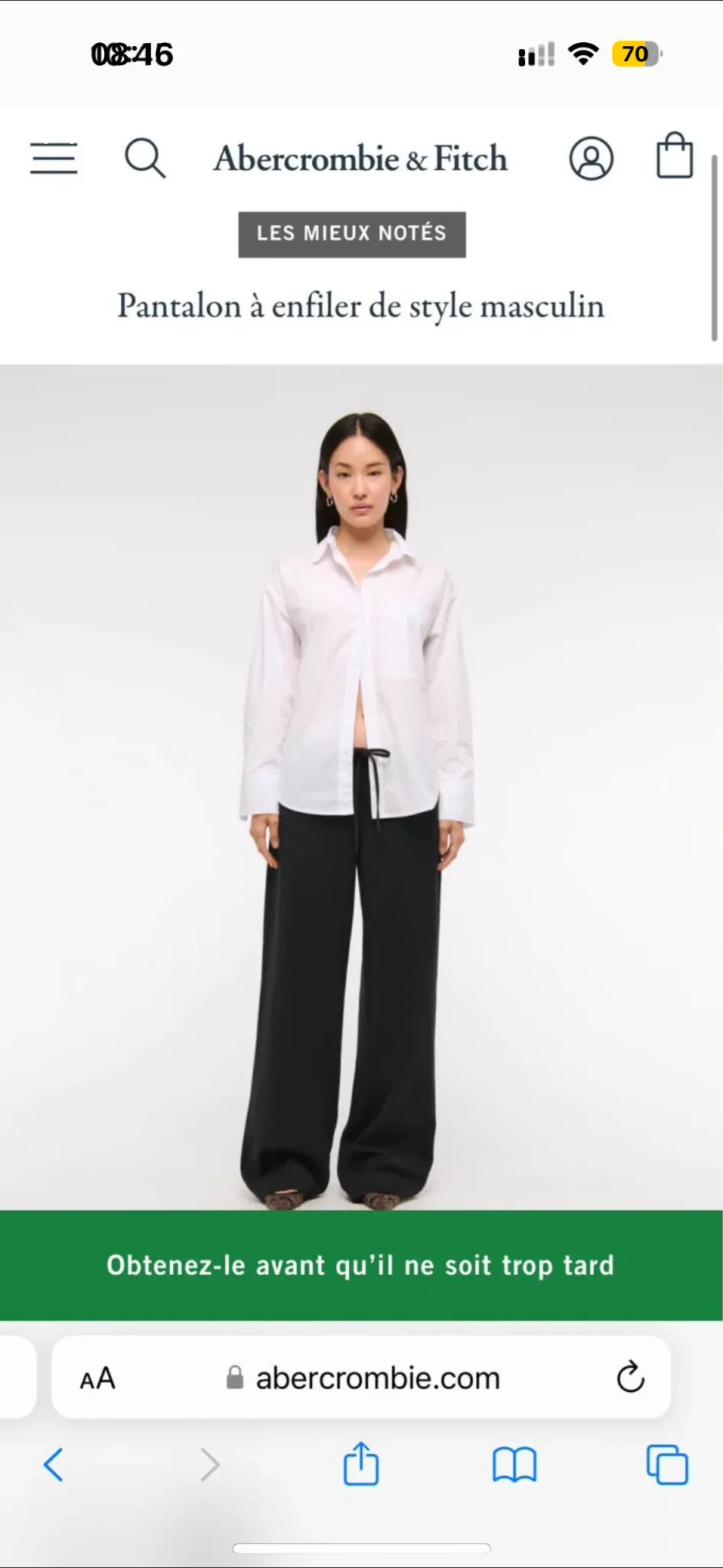 Featured image for Pantalon Abercrombie & Fitch taille médium longueur régulière porté une seule fois hyper confortable (style lin mais vraiment plus de qualité)
