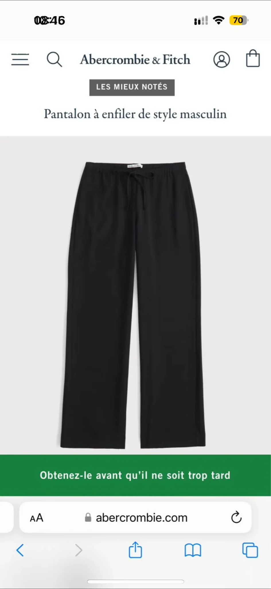 Image for Pantalon Abercrombie & Fitch taille médium longueur régulière porté une seule fois hyper confortable (style lin mais vraiment plus de qualité)