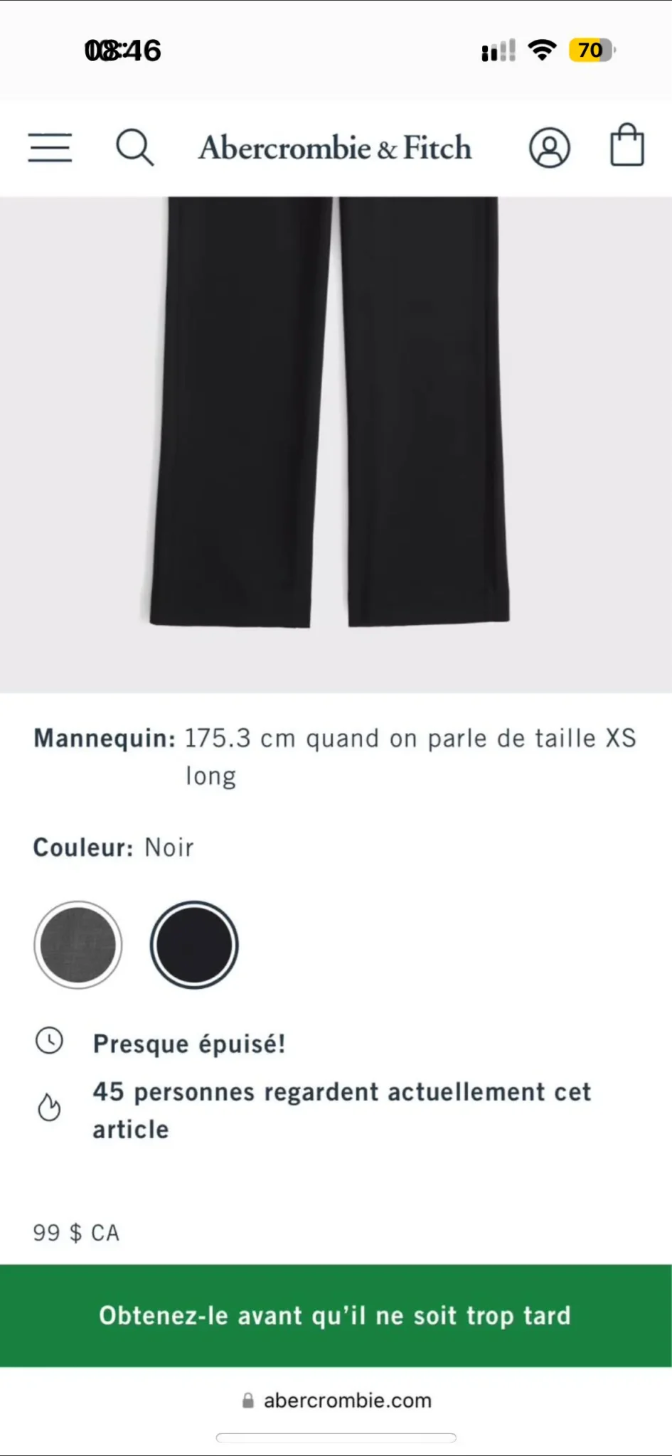Image for Pantalon Abercrombie & Fitch taille médium longueur régulière porté une seule fois hyper confortable (style lin mais vraiment plus de qualité)