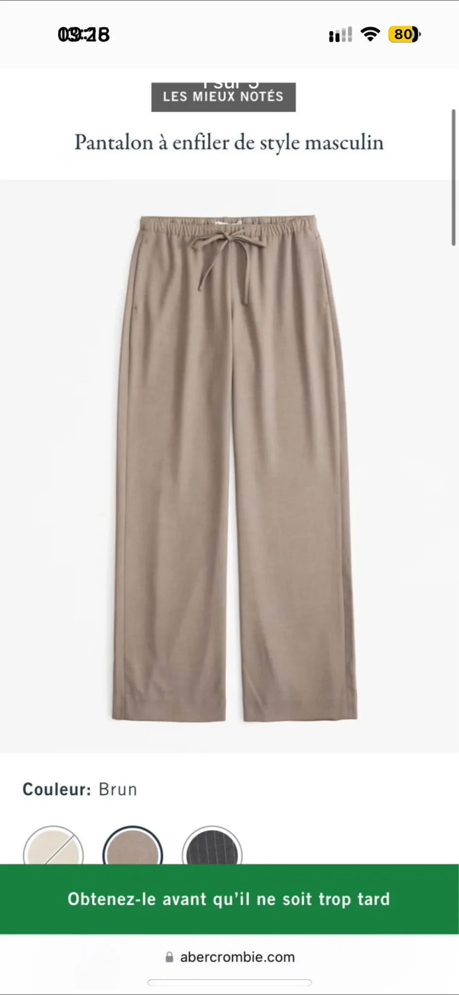 Featured image for Pantalon Abercrombie & Fitch NEUF  taille médium longueur régulière fois hyper confortable (style lin mais vraiment plus de qualité)