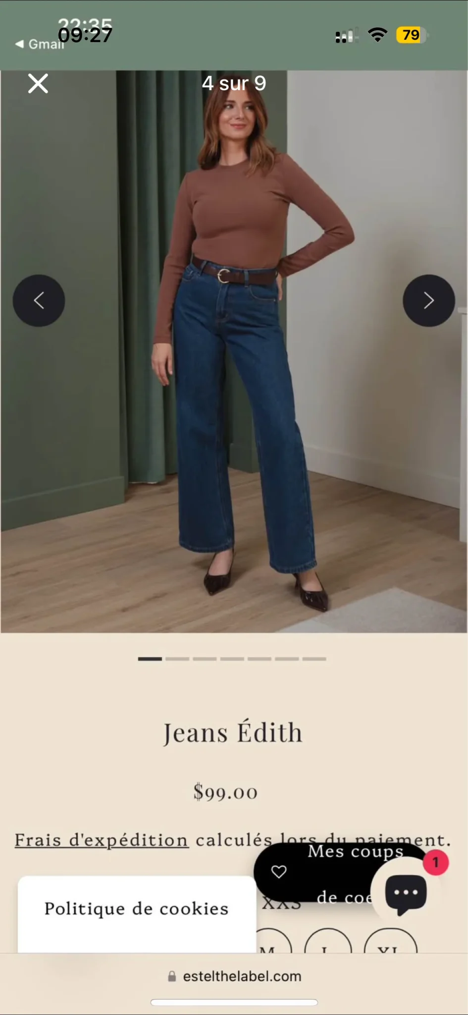 Image for Jeans ESTEL the label Neuve taille Medium portée une seule fois 2h