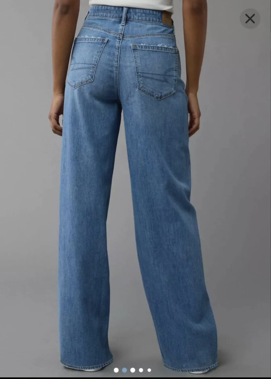 Image for AE Dreamy Drape Stretch Super High-Waisted Baggy Wide-Leg Jean size 6 US  / 28W regular Jeans American eagle NEUVE avec étiquette 🏷️ originale