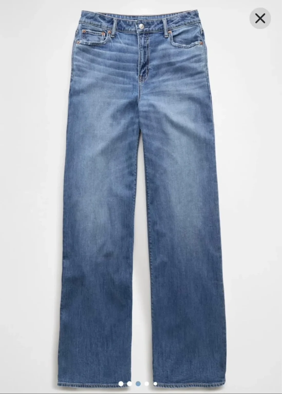 Image for AE Dreamy Drape Stretch Super High-Waisted Baggy Wide-Leg Jean size 6 US  / 28W regular Jeans American eagle NEUVE avec étiquette 🏷️ originale