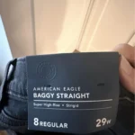 Thumbnail for Jeans American eagle NEUVE avec étiquette 🏷️ originale longueur régulière AMERICAN EAGLE BAGGY STRAIGHT Super High-Rise • Strigid