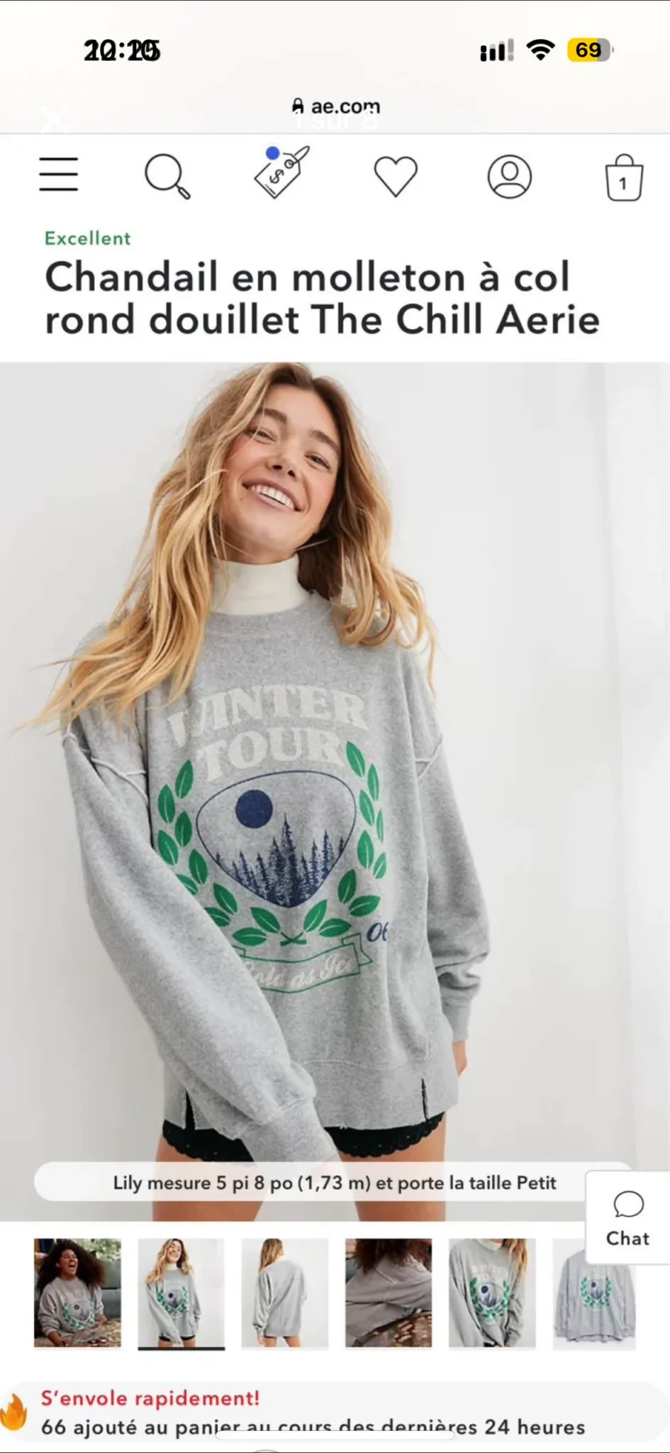 Image for Chandail ouaté Aerie oversize super cute et confortable taille XS oversize NEUF avec étiquette 🏷️ originale